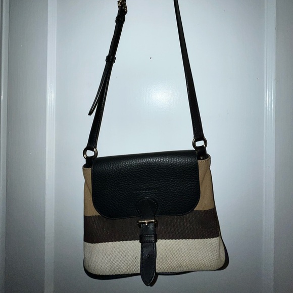 Burberry Gowan Leather and Canvas Crossbody Bag - Picture 6 of 8